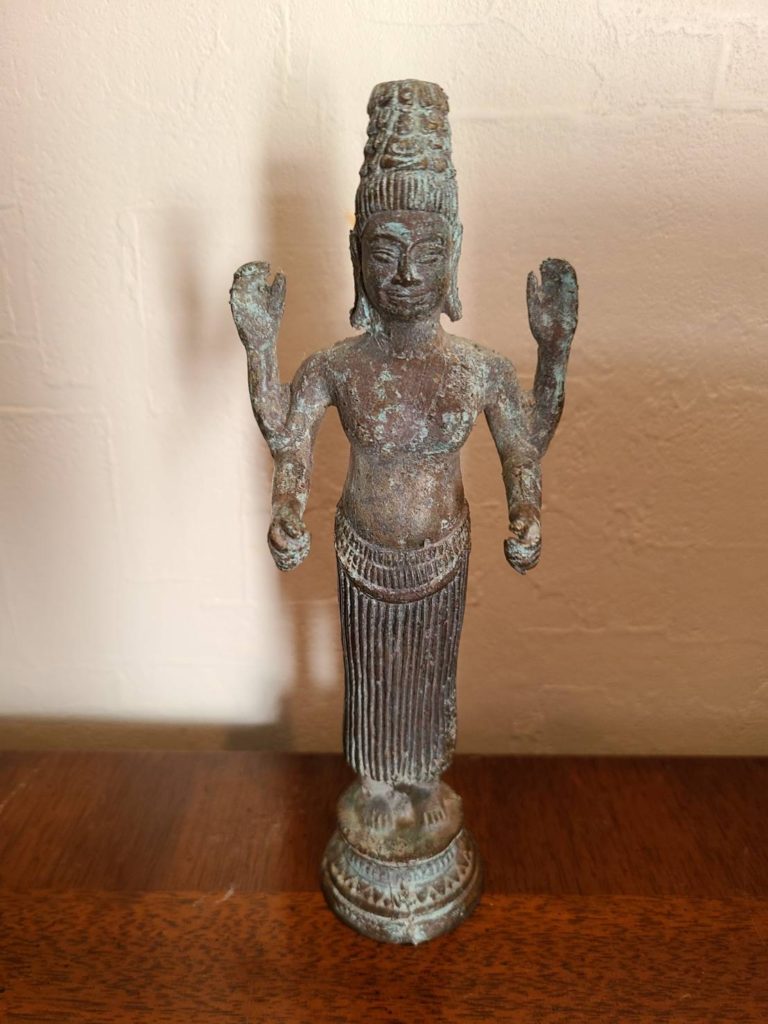 仏教美術　クメール王朝　カンボジア　青銅仏像　佛像　古物　伝来品　柬埔寨詳細は画像での確認お願いします